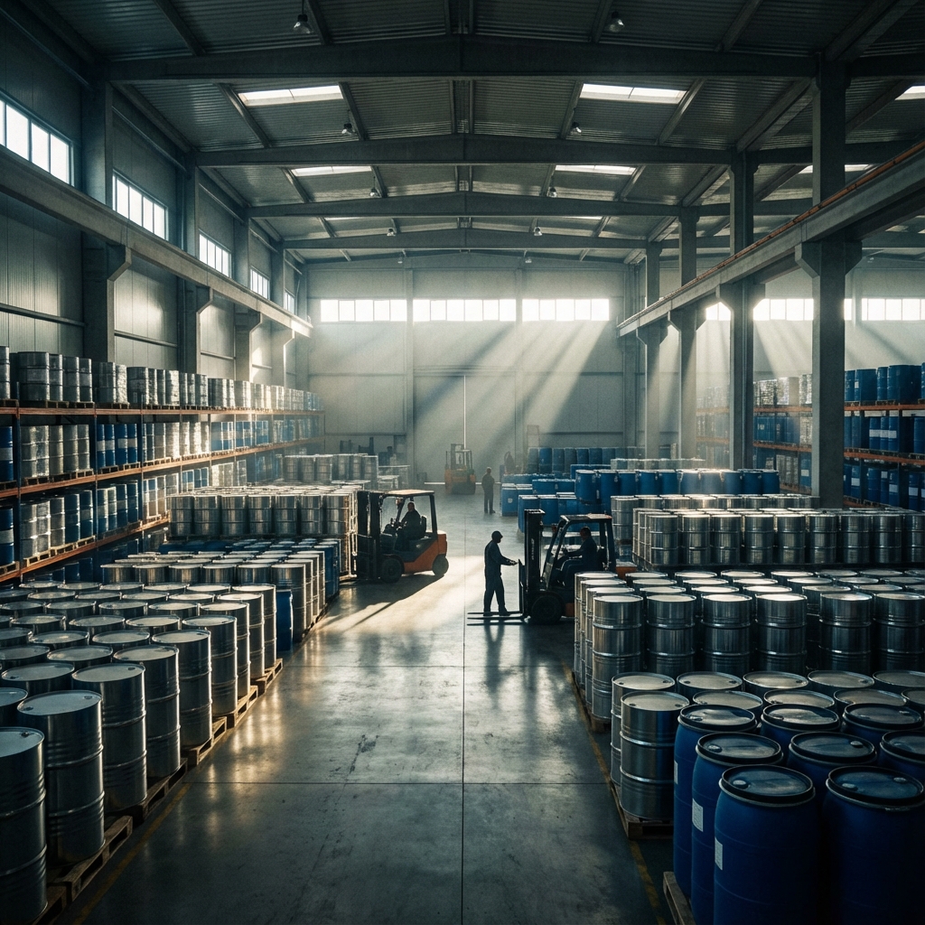 Industrial packaging in warehouse